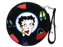 Betty Boop CD/DVD Case with Zipper closure made with fabric. 