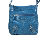 Messenger Bag made of Polyurethane material has top zipper closure with adjustable straps & also has a front zipper pocket.It is also accentuated with belt buckle straps and diamond studs.