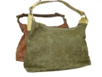 Jacquard Fabric Handbag with Gold (or Bronze) Embossed Print & PVC Single Handle. Top zipper closure.