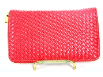 Knit Pattern Embossed all round zipper wallet