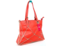 PVC Sewin Cut Out Double Handle Tote. Top zipper closing. Back zipper pocket.