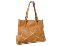 PVC Sewin cut Out Double Handle Tote. The bag has top zipper closing and back zipper pocket.