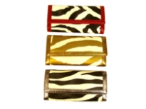 Designer Inspired Zebra Print check Book wallet. Wallet has a magnetic closure. Made of faux leather.