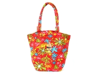 Hand beaded bag accentuated with multi color designs and double adjustable shoulder straps.  Made of Canvas material. 