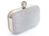 Glittering Rhinestones Evening Clutch Bag. Comes with metal chain.