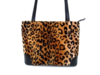 Fabric Bucket Shoulder Bag. Top zipper closing.