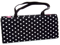 Polka Dot box bag with double handle. Made in USA.