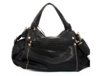 PVC Fashion Handbag. Top zipper closing. Front and Back zipper pocket. Center divider and shoulder strap.