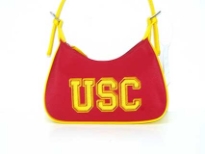Nylon Collegiate Licensed Hobo Bag. Has zipper is made from fabric and has a single adjustable strap. 