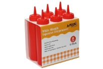 Squeeze Bottle - 8 Oz. Single Nozzle - Red color