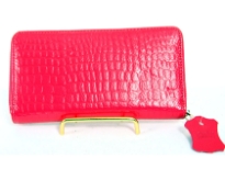 Genuine Leather crocodile embossed all round zipper ladies wallet