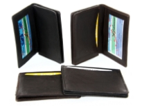This is a genuine leather credit card and ID holder in a bifold slim design. As this is genuine leather, please be aware that there will be some small creases and nicks in the leather but the wallet are all brand new. 