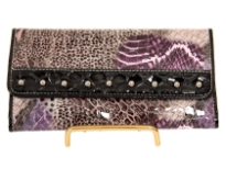 Crocodile embossed PVC Check Book wallet