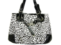 Leopard printed tote bag has a double handle, a top zipper closure and a drawstring detail. Made of PVC.