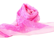 Beautiful printed scarf in shades of pink with artistic pattern comprising of paisleys, leaves & flowers. Lightweight & matches with any kind of outfit. 60% polyester and 40% silk.