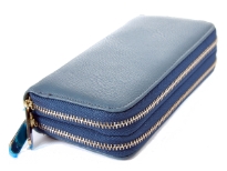 This is a perfect wallet for women. Double zippered womens wallet. First zippered compartment has 8 credit card slots, 2 sections. Second zippered compartment has two sections and one zipper section in the middle.