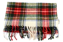 Multi colored Plaids Green Acrylic scarf.
