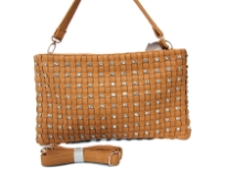 Faux leather stones studded bag. Top Zipper closing, inside side zipper pocket, outside back zipper pocket, adjustable shoulder strap included