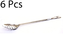 18-Inch Basting Spoon with Stainless Steel Handle, is a necessary item for any kitchen. Due to its 18-8 stainless steel construction the handle is extremely durable. This basting spoon has a holed end for hanging.