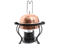 Stainless Steel Chafing Dish with Hammered Copper Plated water pot & Cover