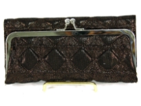 Ladies Folding Wallet with metal frame having kiss lock.