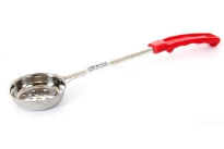 Stainless Steel 2 Oz. Food Portioner, Perforated, Red.Thickness: 0.9 mmWeight: 82 gmsLength: 13 inches