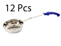 Stainless Steel 8 Oz. Foot Portioner, Perforated, Blue. Thickness: 0.9 mm Weight: 140 gms Length: 15 inches.