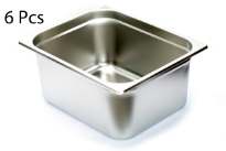 Stainless Steel 1/2 x 6" x 25 Gauge Food Pan
NSF.