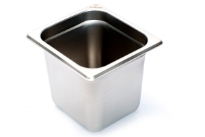 Stainless Steel 1/6 x 6" x 25 Gauge Food Pan NSF.
