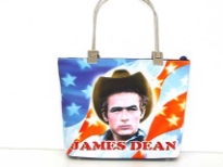 James Dean Bag. Double Metal handle. Top zipper closing.