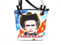James Dean Bucket Bag. Double handle, top zipper closing.