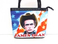 James dean Bag. Double handle, top zipper closing.