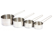 Elevate your baking and cooking with this professional grade 4 piece measuring cup set. Constructed from high quality stainless steel, these cups are built to withstand the rigors of a busy kitchen while maintaining a sleek, polished look. Each cup features a durable wire handle for a secure grip and a lightweight feel. Whether you are a home enthusiast or a culinary pro, this set offers the precision and reliability needed for perfect recipe execution every time.