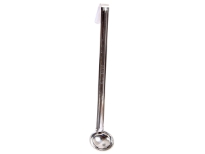 One piece stainless steel 1/2 Oz. measuring ladle. Made in India.Thickness: 0.9 mmWeight: 50 gmsLength: 11.5 inches