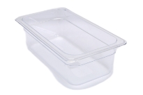Clear Polycarbonate 1/3 size 4 inches deep food pan. NSF