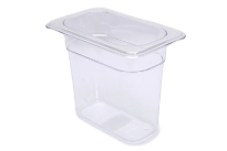 Clear Polycarbonate 1/9 size 6 inches deep food pan. NSF