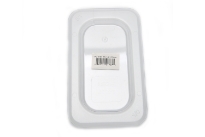 Clear Polycarbonate 1/9 size solid food pan cover. NSF
