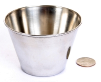 Stainless steel 9 cm round sauce cup. Made in India. - Ramekin