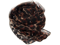 Black artistic patches symbolizing animal print spans over this lightweight & soft to use 100% polyester scarf. Hand wash. Imported.