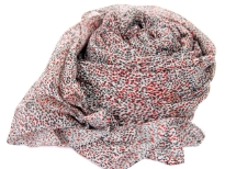 Miniature dots in black & orange color flourish over this beige colored big scarf which can be used in multiple ways - as shawl, around the neck or simply as a stole. 100% Polyester. Imported. Hand wash. 