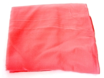 100% polyester solid color scarf in Pink. Size is approximately 72x40 approximately. Hand washable. Made in India.