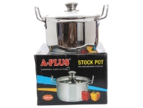 Stainless Steel Stock Pot with Capsulated Bottom & glass Lid