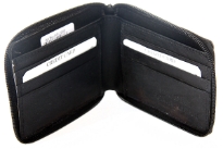 Carry your money in style. This is a genuine leather mens wallet with zip-around. Single Bill Bifold. 6 credit card slots. As this is genuine leather, please be aware that there will be some small creases and nicks in the leather but the wallet are all brand new. 