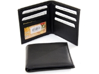 Carry your money in style. This is a square shaped wallet with 8 credit card slots and 1 ID Window. As this is genuine leather, please be aware that there will be some small creases and nicks in the leather but the wallet are all brand new. 