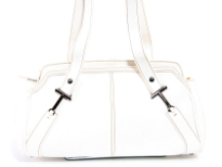Faux leather Double Handle Fashion Bag. Top zipper closing.
