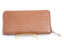 Genuine Leather crocodile embossed all round zipper ladies wallet