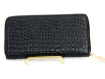 Genuine Leather crocodile embossed all round zipper wallet