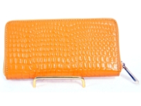 Genuine Leather crocodile embossed all round zipper ladies wallet