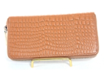 Genuine Leather crocodile embossed all round zipper ladies wallet