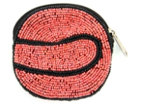 Hand Beaded coin purse. Zipper closing.